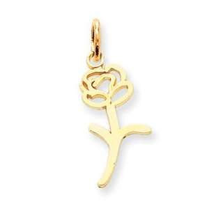  14k Yellow Gold Rose Charm Jewelry