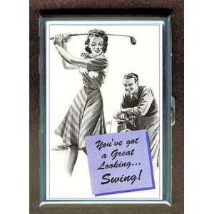  GOLF LADY RETRO PIN UP SEXY ID CIGARETTE CASE WALLET 