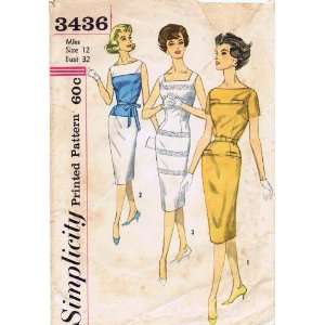   Pattern Womens Sheath Dress Size 12 Bust 32 Arts, Crafts & Sewing