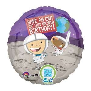    18 Happy Birthday Outer Space Astronaut Foil Balloon Toys & Games
