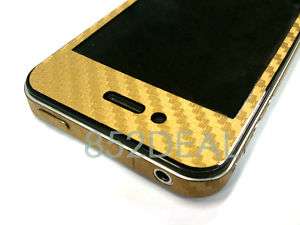 iPhone 4 Di Noc Carbon Fibre Vinyl Skin Sticker   GOLD  