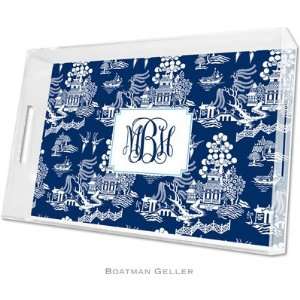  Boatman Geller Lucite Trays   Chinoiserie Navy (Large 