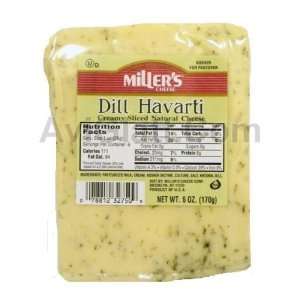 Millers Dill Havarti Creamy Sliced Natural Cheese 6 oz  