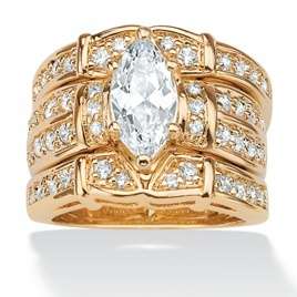11 Carat Diamond 18k Gold Wedding Ring Set  
