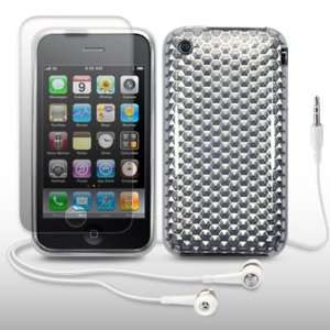  IPHONE 3G 3GS HEXAGONAL DESIGN GEL SKIN CASE WITH SCREEN 