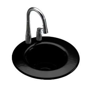   Entertainment Sink with Three Faucet Hole Drillings, Black Black Home