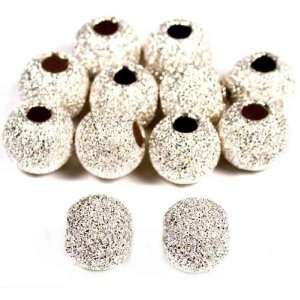  12 Stardust Ball Beads Silver Jewelry Beading Parts 8mm 