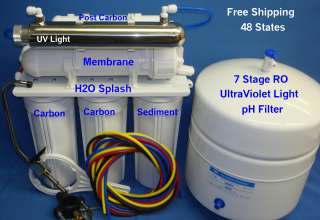 Stage RO+pH+UV Reverse Osmosis System Water Filter 80gpd Membrane 