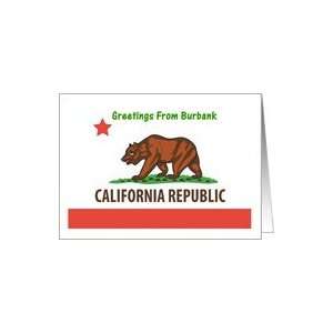  California   City of Burbank   Flag   Souvenir Card Card 