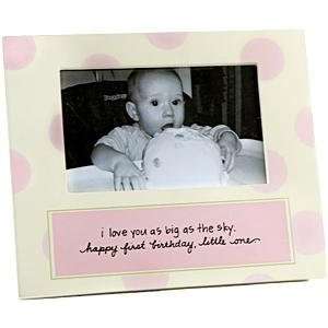  Baby Girls 1st Birthday pink polka dot frame   4x6 