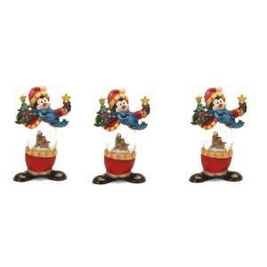  Christmas Holiday Penguin Snowglobes Set of 3 Sports 