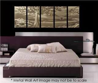 TREE SUNSET Abstract Metal Wall Art Deco Canvas Painting Fall Autumn 