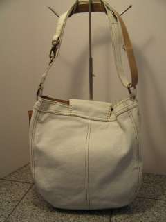 NWT LUCKY BRAND WHITE LEATHER LARGE CROSSROADS BUCKET CROSS BODY 