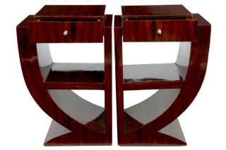 Pair Art Deco Rosewood Nightstands Bedside Tables Furniture  