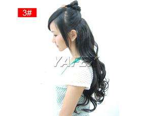   Fashion Womens long extension clip on curl curly wavy hair CL1790