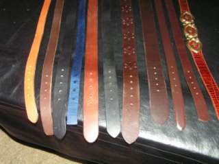 Lot of 8 Ladies Black & Brown Leather Belts + Web Belt. Brighton Gap 