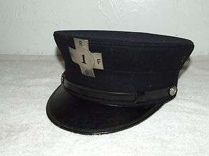 Antique 1913 Fire Hat with Badge NRFD 1 ; North Reading Mass Fire 