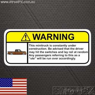 MINITRUCK Warning Sticker for ford ranger mazda b2000  