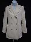 NARCISO RODRIGUEZ Cream Wool Long Sleeve Double Breasted Peacoat 
