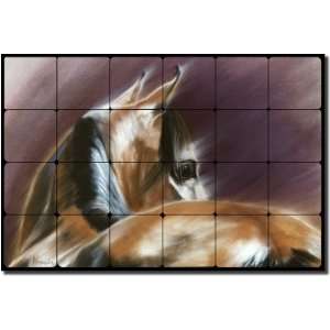 Hindsight by Kim McElroy   Horse Equine Tumbled Marble Mural 16 x 24 