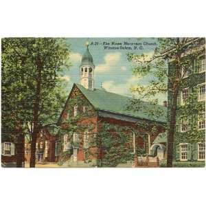   Vintage Postcard The Home Moravian Church Winston Salem North Carolina