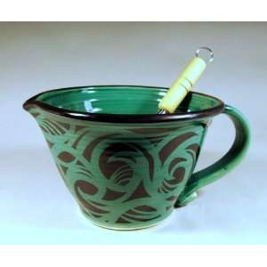    Green Celtic Batter Bowl by Moonfire Pottery