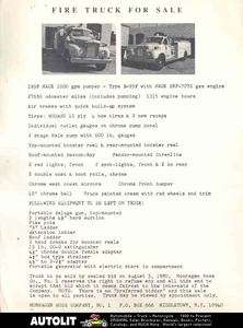 1958 Mack B95F Fire Truck Brochure Monhagen Middletown  