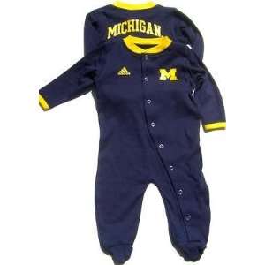  NEWBORN Baby Infant Michigan Wolverines Navy Pajamas 