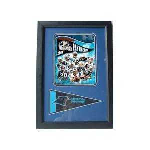  2008 Carolina Panthers Photograph with Team Pennant in a 