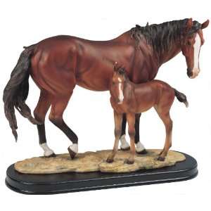  Horses Collection Horse With Foal Brown Figure Decoration 