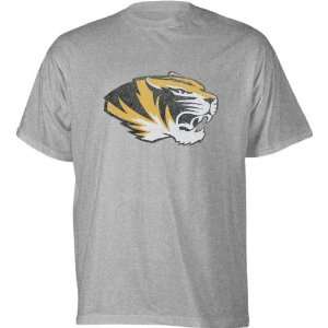  Missouri Tigers Grey Distressed Mascot T Shirt Sports 