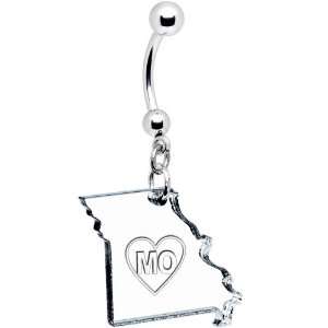  Clear State of Missouri Belly Ring Jewelry