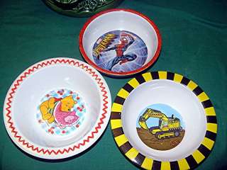 CHILDRENS MELAMINE BOWLS SPIDERMAN WINNIE THE POOH +  