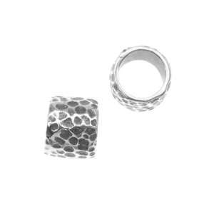   Plated Large Hole Spacer Bead Hammered 6mm (2) Arts, Crafts & Sewing