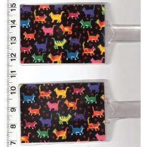  Set of 2 Luggage Tags Made with Rainbow Cats in a Row 