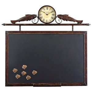  Old Lures Metal Wall Clock and Chalkboard