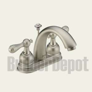  2 Handle Lavatory Faucet Metal Pop Up Less Handle C Spout 
