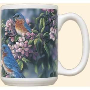  Rosemary Millette Springtime Jewel Bluebirds Bird 15 oz 