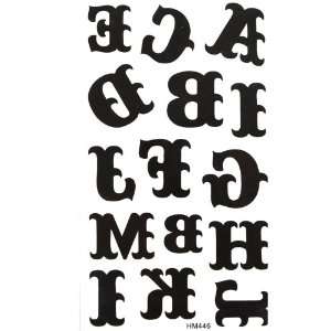   tattoo sticker black totem letters of the alphabet A to M Beauty