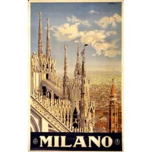  1920 Milano Cathedral, Cityscape Travel Poster