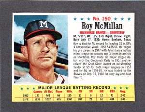 1963 POST #150 Roy McMillan MILWAUKEE Ex  mint +  