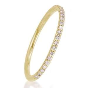 Meira T 14K Yellow Gold Diamond Eternity Ring Anniversary Band Size 5