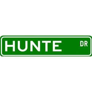  HUNTE Street Sign ~ Personalized Family Lastname Sign 