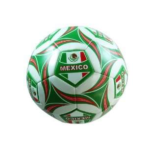  Handsewn Futbol Soccer Ball   Red, Green & White   Mexico 