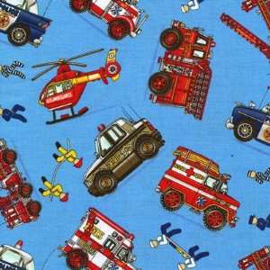  Ready Go quilt fabric by Clothworks, Rescue workers 