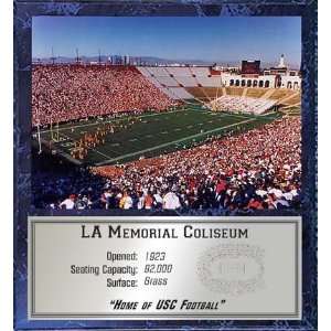 LA Memorial Coliseum (USC Trojans) 12 x 15 Plaque with 8 