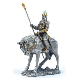 Figurine Medieval Knight w/Pike on Horse (Pewter) Pewter Made