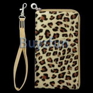   Zipper Brown Case Bag Wallet Pouch for Apple iPhone 4 4G 4S 3G 3GS