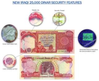 IRAQ  Iraqi 25000 Dinar Money x 100  2.5 Million IQD  