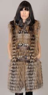   fox long feathered SAGA FURS Fox fur vest   Brand new design by MAILON